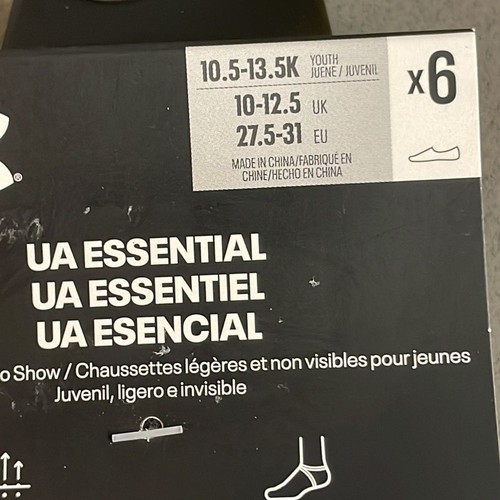 Under Armour Unisex-Child Youth Essential No Show Socks 6 Pack, X-Small - Picture 3 of 6