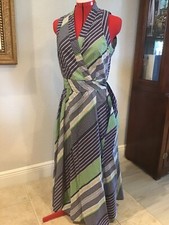 Tory Burch Overprinted Stripe Wrap Dress