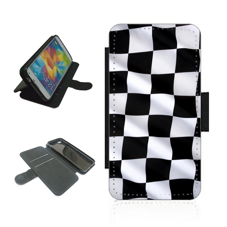Racing Checkered Flag Wallet Phone Case for iPhone Samsung Flip Cover