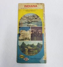 Vintage Sunoco Illinois Gas Station Travel Road Metropolitan Map Indianapolis