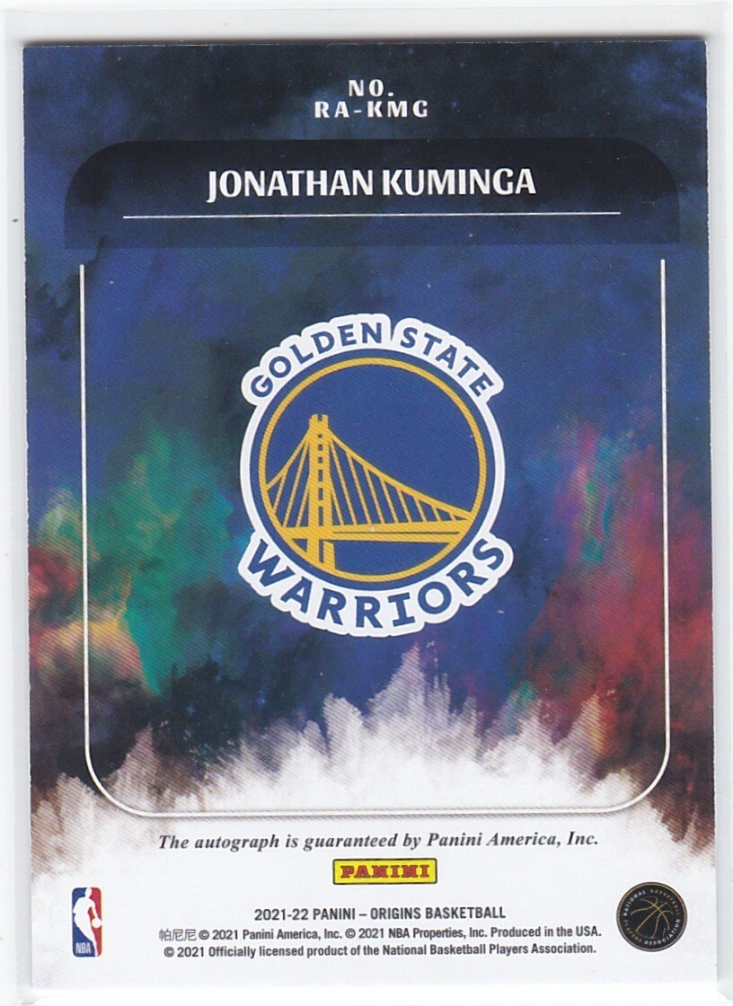 2021 22 Panini Origins Basketball Jonathan Kuminga Rookie Auto On Card 