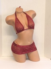 Exotic dancewear- Yellow Fishnet 2 Piece With Thong