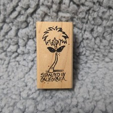 Vintage 1996 stamps in motion woodmounted rubber stamp Stamped In California