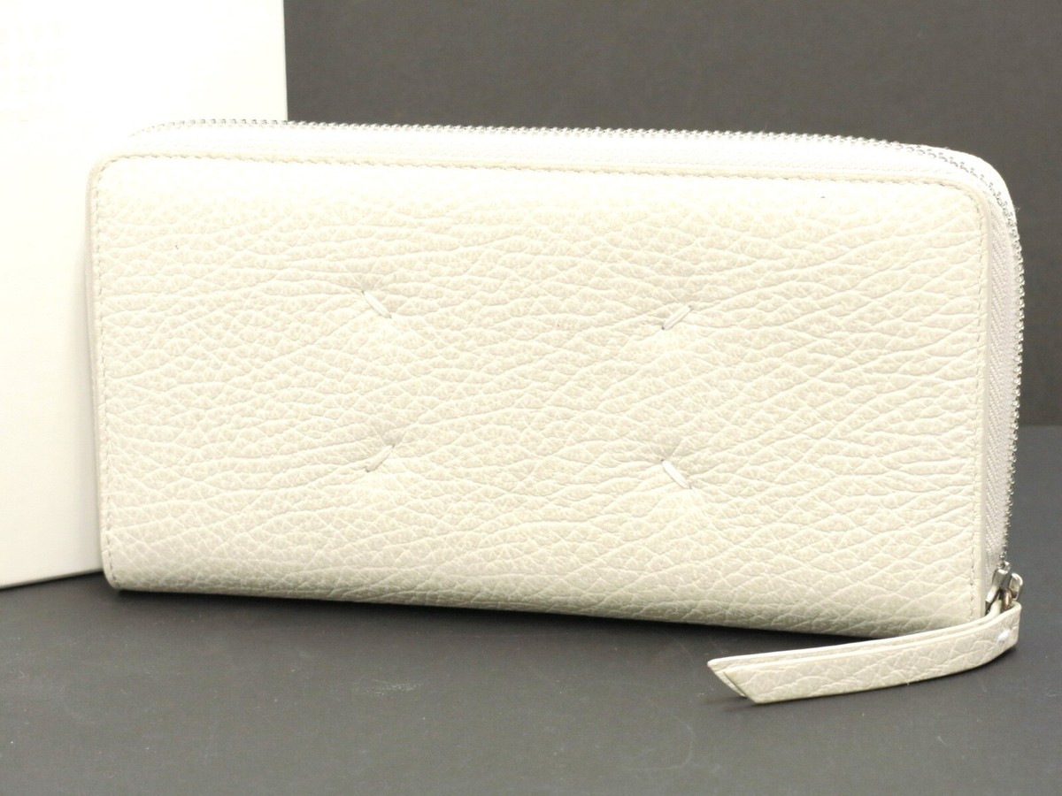 Auth Maison Margiela 11 Round Zip Long Wallet White Italy 18681802  