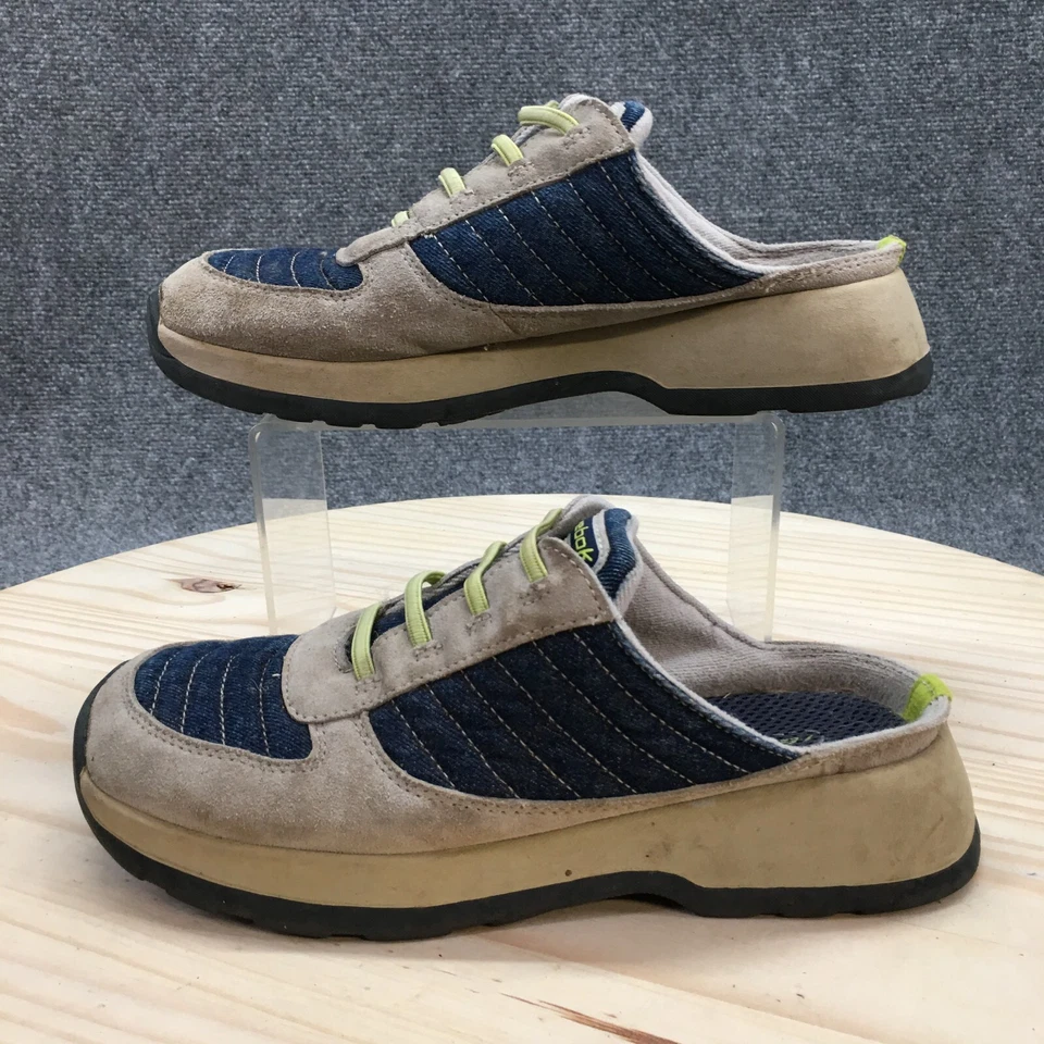 Reebok Shoes Youth 5 Womens 6.5 Mule Sneakers Comfort Gray Blue Slip On Low Top - Image 2 of 4