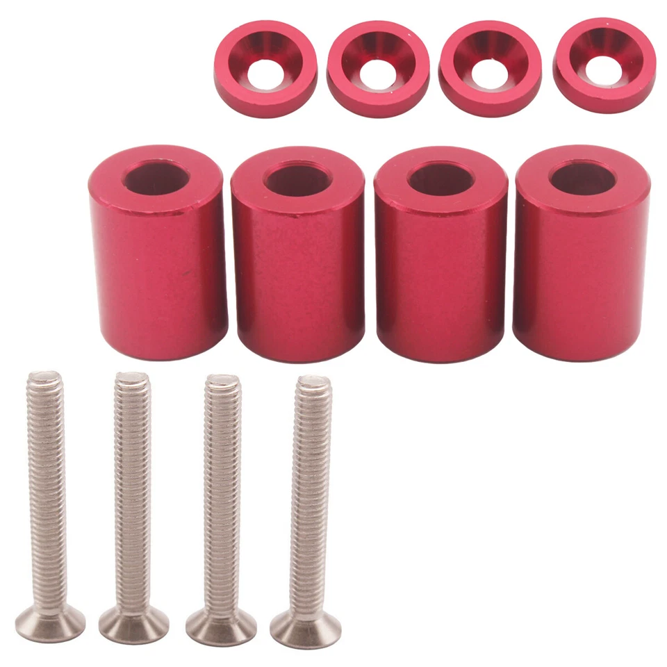 Racing 1" BILLET HOOD VENT SPACER RISER KITS FOR ALL TURBO ENGINE SWAP 6MM RED Foto 3 de 4