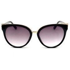 Designer Cat-Eye Sunglasses Black Gold Fashion Frame Purple Gradient Lenses