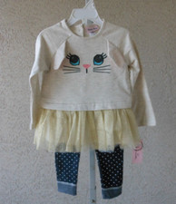 Little Lass taglia 24 Mo set 2 pezzi leggings tutù coniglietto bambina scintillante