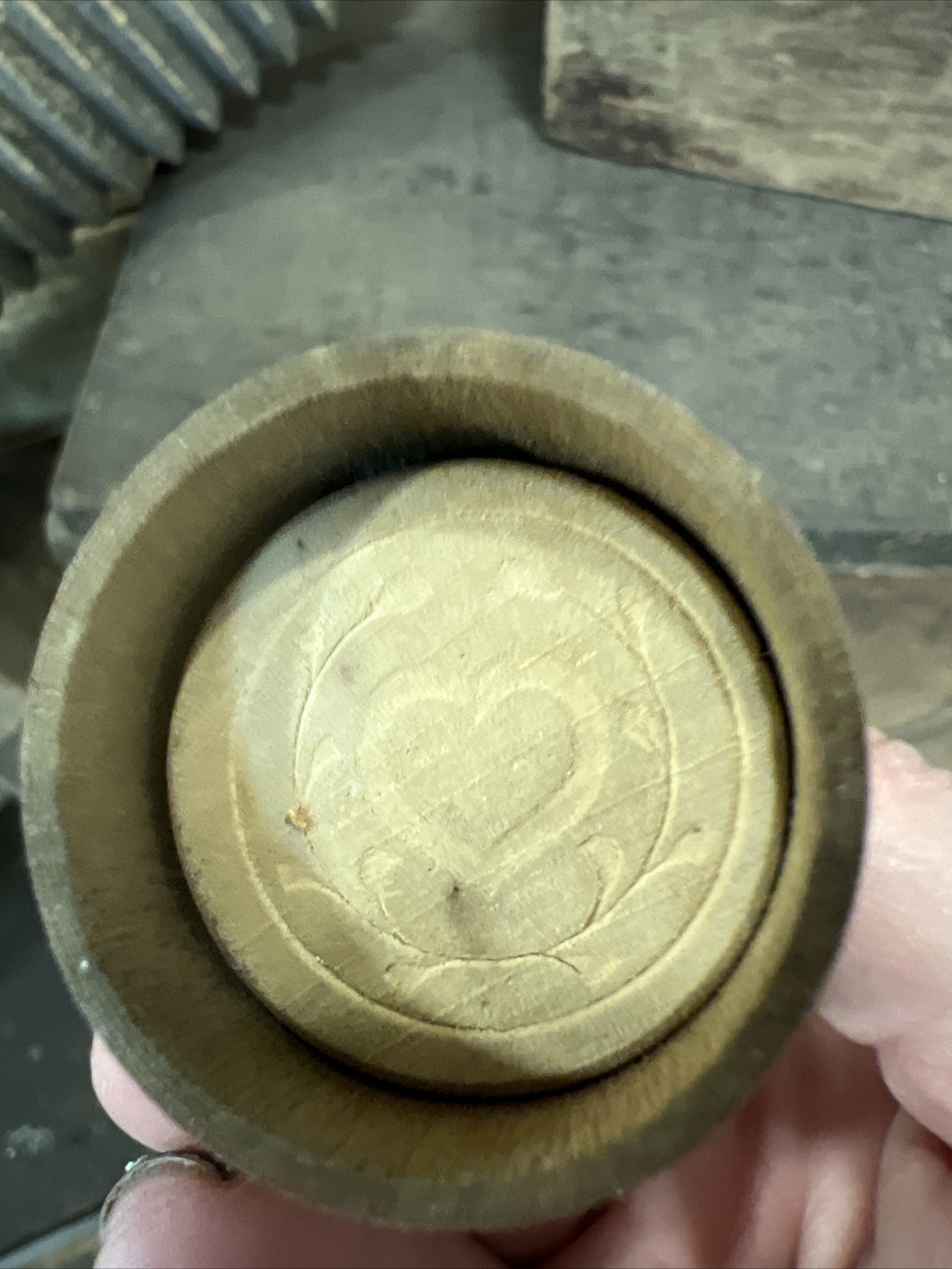 Small Vintage Wooden Butter & Cookie Mold Stamp Press *heart eBay