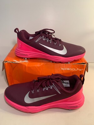 .1689 Nike Lunar Command 2 Golf Shoes 2017 Bordeaux/Metallic Silver Pink 8 Women