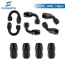 10PCS AN6 6AN PTFE Teflon Hose End Fitting Adapter Kit E85 Oil Fuel Gas Line Kit
