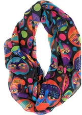 Laurel Burch Artistic Infinity Scarf Collection (Laurel Burch Dottie Cats)