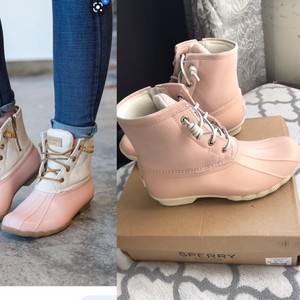 blush sperry duck boots
