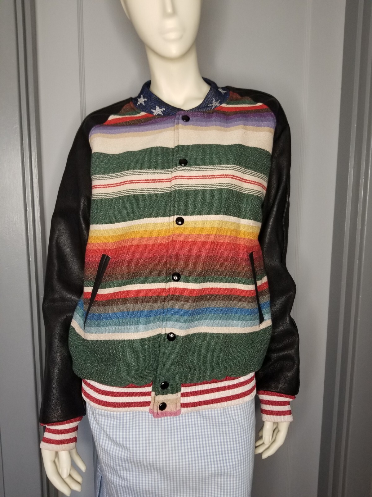 RARA giacca bomber dinosauro Saint Laurent in pelle T Rex 50 US 40 uomo