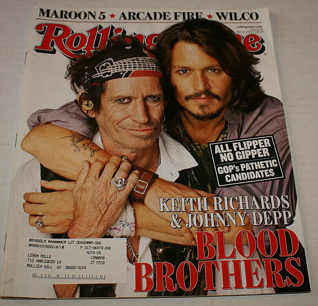 Rolling Stone 1027 Keith Richards Johnny Depp Maroon 5 Arcade Fire
