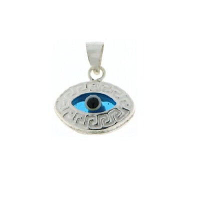 Pendentif œil Bleu En Argent Rhodié - Argent Sterling, Neuf Avec étiquettes