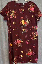NEW ladies size XXL Old Navy knit sheath dress maroon floral