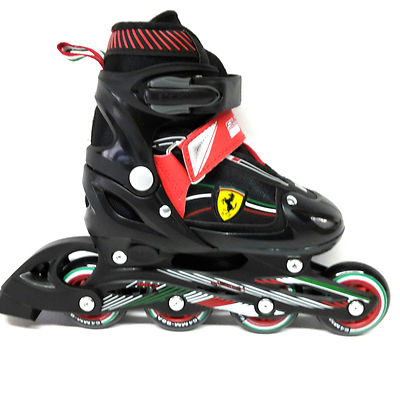 Ferrari Inline Skate verstellbare Kinder Inliner  schwarz rot Gr. 34-37 Abec 5