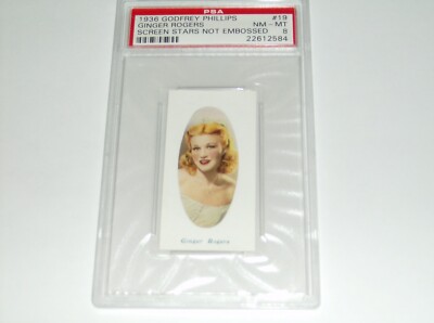 1936 GODFREY PHILLIPS SCREEN STARS NOT EMBOSSED #19 GINGER ROGERS PSA 8