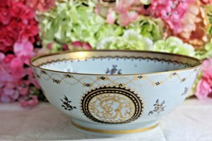 Fine, Chinese Export Cobalt and Gold Punch Bowl