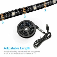NEW 4x50CM USB 5V RGB LED Strip Background Light Remote Kit For TV Computer Lamp
