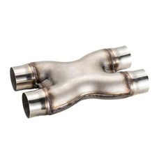 Universal Crossover X-pipe Dual 3.0 Inout Stainless Steel Muffler Exhaust Tip