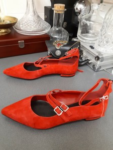 red flat gladiator sandals