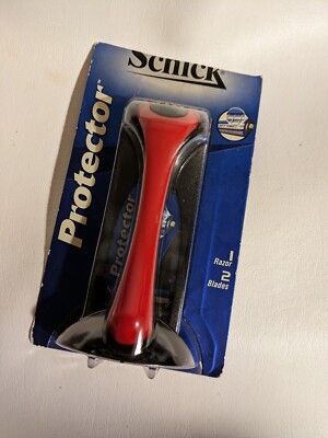 1997 Schick Protector Razor Shaver Red Handle 2 Refill Blades Germany NEW