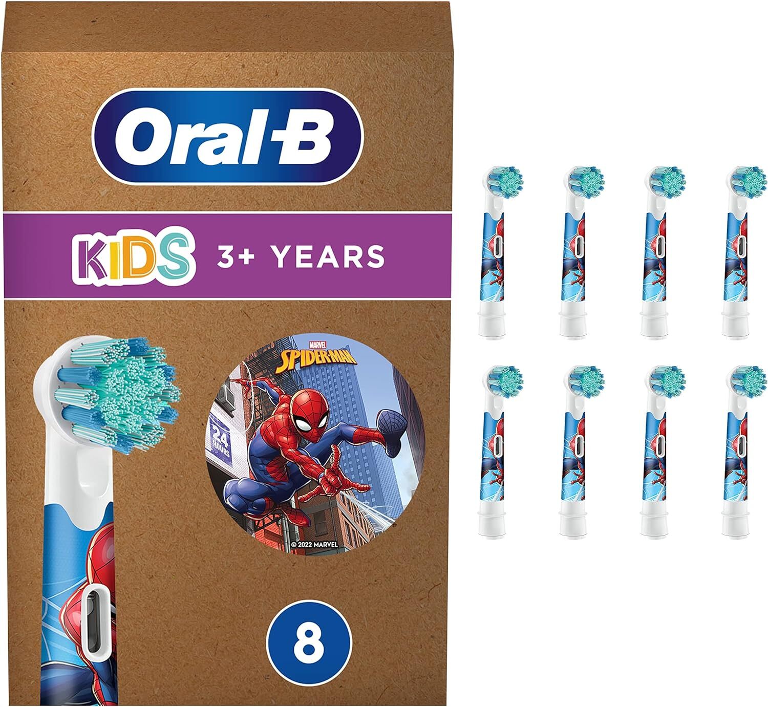 Oral-B Kids 3+ Testine Spazzolino Elettrico Marvel Spiderman, Confezione da...