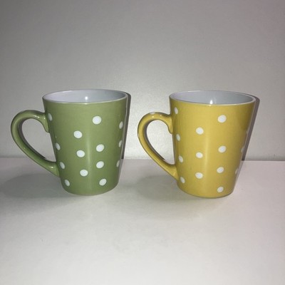 Rayware DOTTY 2er Set bunte Kaffeetassen / Tee grün gelb