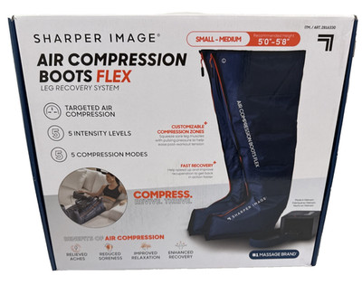 Sharper Image Air Compression Boots Flex Leg Recovery Small/Medium 5'- 5'8'' Tall
