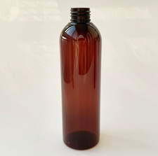 8oz Amber Cosmo Round PET Plastic Bottles - Case of 336