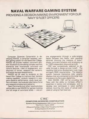 CSC Naval Warfare Gaming System Vintage Magazine Ad 1980 Computer