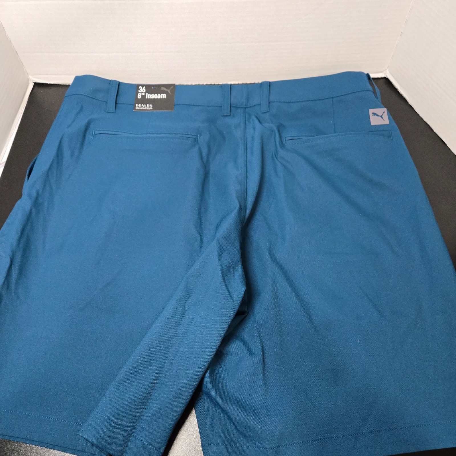 Puma Men's Dealer 8" Golf Shorts Ocean Tropic Blue Size 36 thumbnail 7