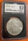 1891-P  $1  MORGAN SILVER DOLLAR NGC Vaultbox MS 9.2 Which Equates To MS62