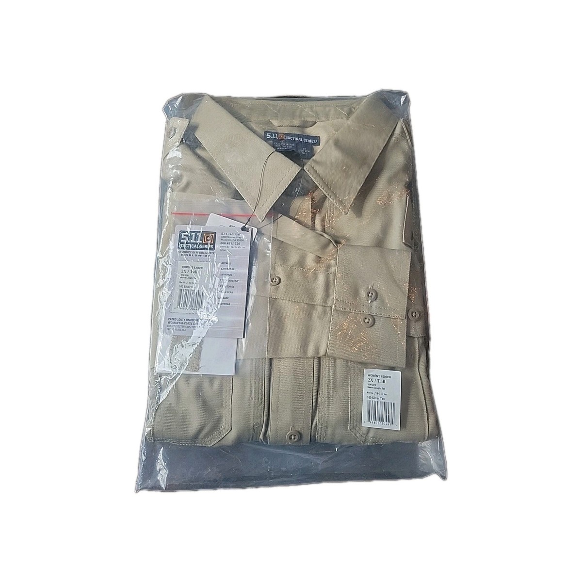 511 Tactical Shirt Womans 2XL TALL Tan Class B Uniform Long Sleeve