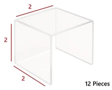T'z Tagz Multi-Thick Clear Acrylic Risers Display Stand Listing 2x2x2 Lot of 12