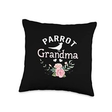 Parrot Grandma Gifts Mom Womens Cute Parrots Lover Christmas Throw Pillow 16x16
