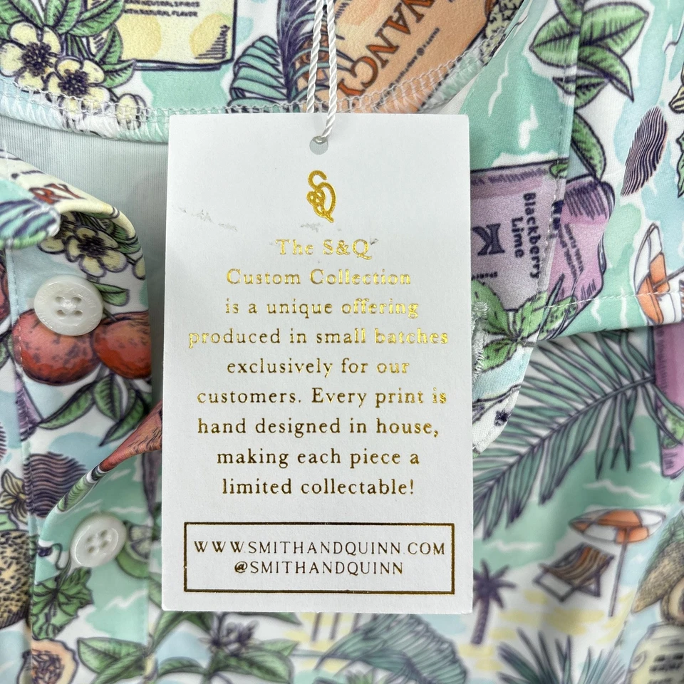 Camisa Smith & Quinn Para Hombres 2XL Como Nueva Mamá Agua Tropical Estampado Botones Elastizada Foto 3 de 4