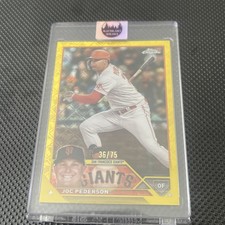 JOC PEDERSON SF GIANTS DODGERS 2023 Topps Chrome #31 Gold Logofractor 36/75
