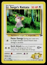 Pokemon Card Gym Challenge Lt. Surge's Rattata 85/132 Common