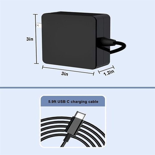 65W USB C Type C for Acer Chromebook Lenovo/HP/Asus/Samsung Power Laptop Charger - Picture 8 of 13