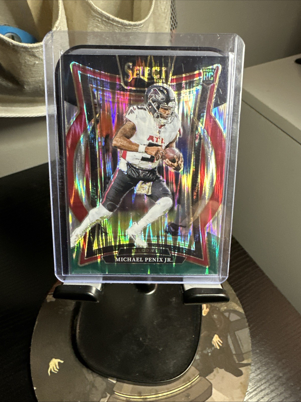 2024 Panini Select - Concourse Michael Penix Jr. #80 Black & Green Shock Prizm