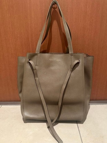 CELINE Small Cabas Phantom Tote Bag TAUPE Calfskin Leather Authentic