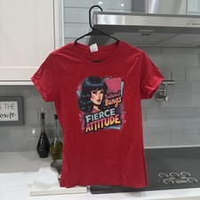 Y2k Feathered Bangs Fierce Attitude Graphic T Shirt Womens Medium