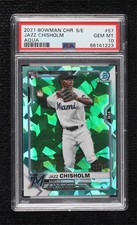 2021 Bowman Chrome Sapphire Edition Aqua Refractor 72/99 Jazz Chisholm #57 3pb