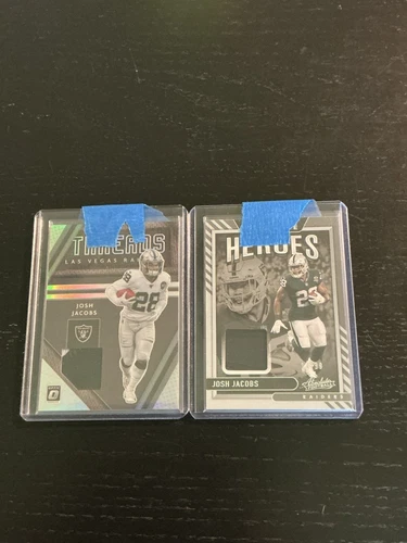 2020 Donruss Optic Josh Jacobs Threads Silver Holo /50 Patch Absolute Patch /99
