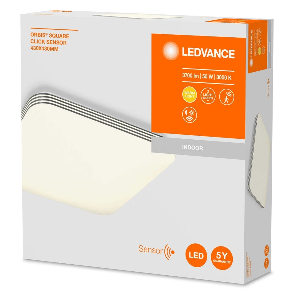 LED Wandlampe Deckenleuchte Weiß 43cm 50W warmweiß Orbis Sensor Bewegungsmelder - Bild 2 von 4