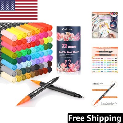 Artistic 72 Colors Marker Set - Dual-Tip Brush Pens for All Creative Projects