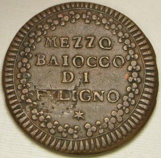 FULIGNO (Stato Pontificio) 1/2 Baiocco ND (1775 99) Laminazione Pio VI. 2030